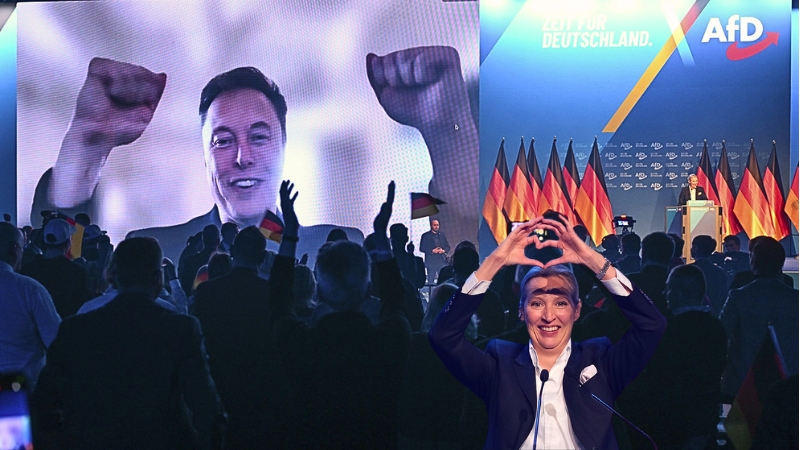 En un acto de campaña, Musk calificó a la AfD como "la mejor esperanza para Alemania", mientras miles protestaron contra su discurso y la ultraderecha.
