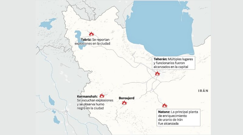 Más de 300 bombardeos israelíes contra Irán causan decenas de muertes, incluyendo altos mandos, y provocan una inminente represalia con respaldo internacional